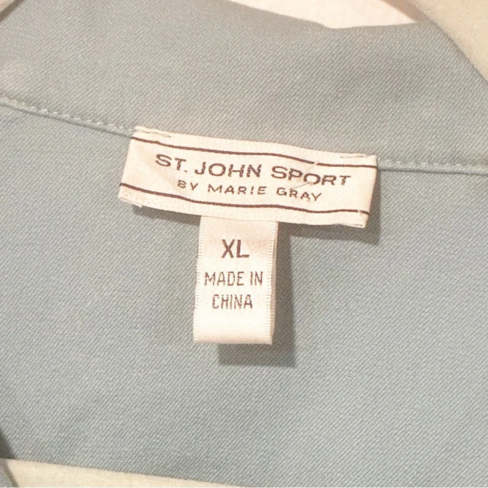 ST John Sport Size XL Marie‎ Pastel Green Full-Zip Sleeve Jacket